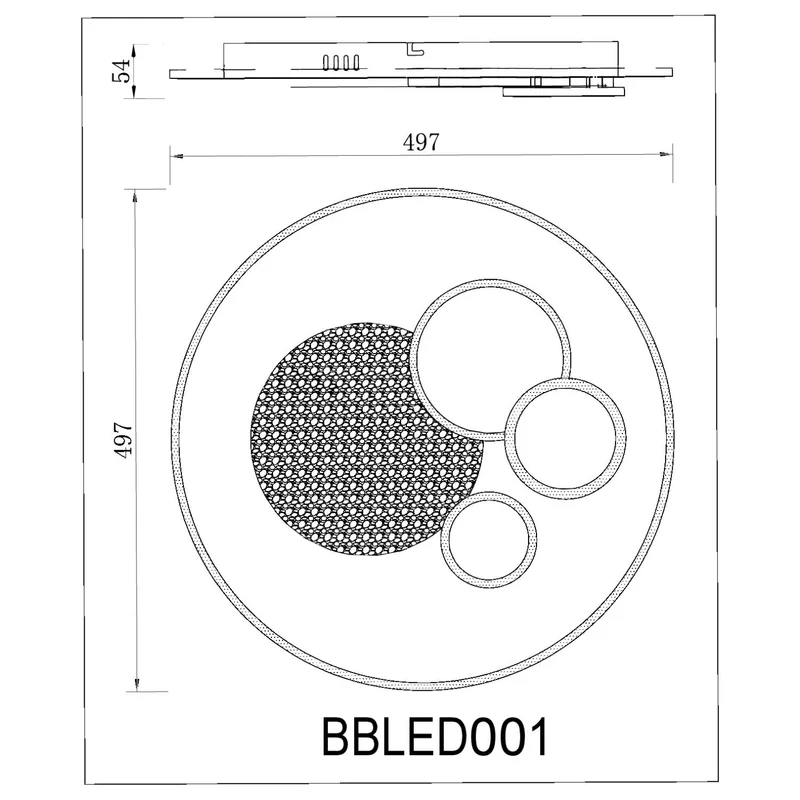 BUYBUY Lampadario LED 60W, Telecomando 2.4G, Luce Regolabile 2100lm BBLED001
