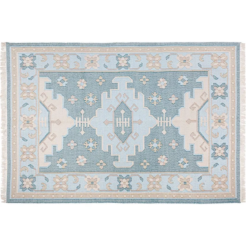 Tappeto outdoor blu riciclato design lusso Weave