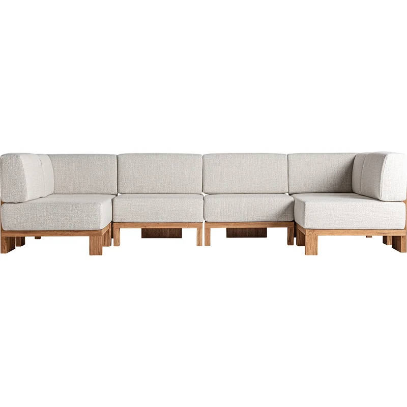 Divano modulare teak riciclato outdoor lusso Block