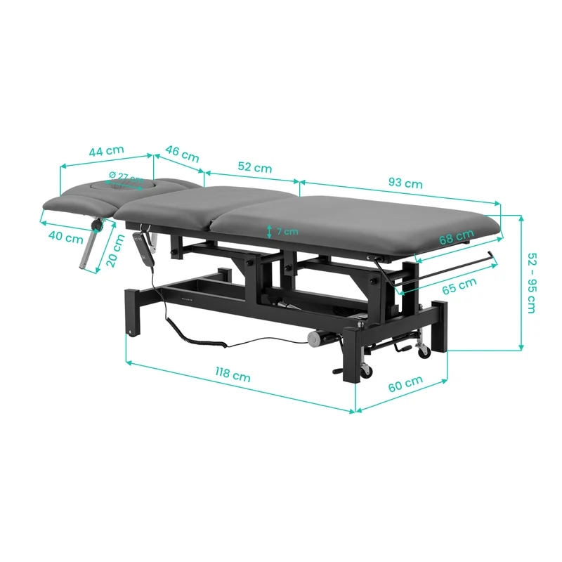 Lettino Riabilitazione Elettrico Professionale | BALANCE ESO 5 (Grigio)