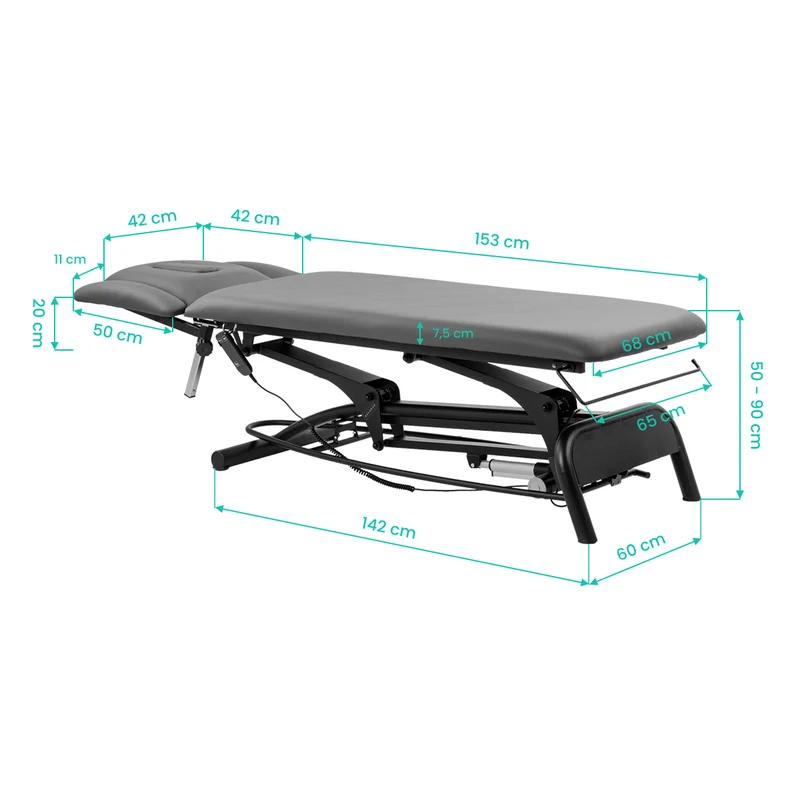 Lettino Riabilitativo Elettrico per Massaggio e Fisioterapia | BALANCE NOVUS 4 (Grigio)