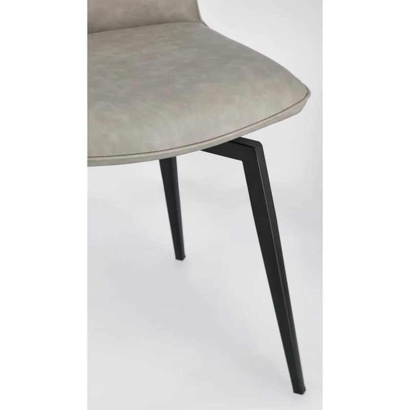 Set di 2 sedie da pranzo in similpelle con gambe in acciaio - MILES