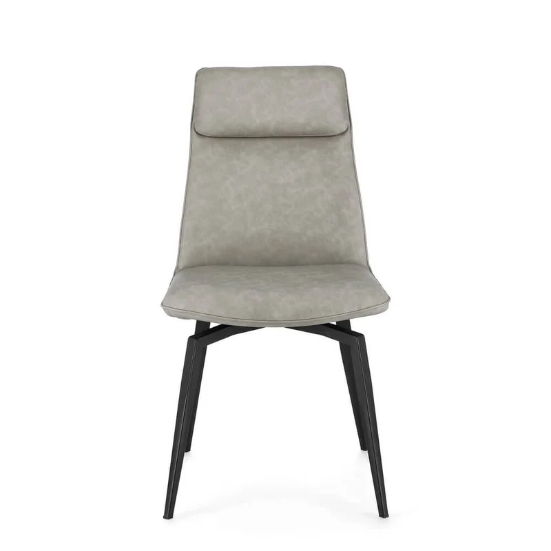 Set di 2 sedie da pranzo in similpelle con gambe in acciaio - MILES