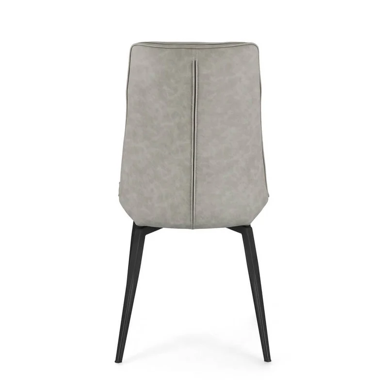 Set di 2 sedie da pranzo in similpelle con gambe in acciaio - MILES