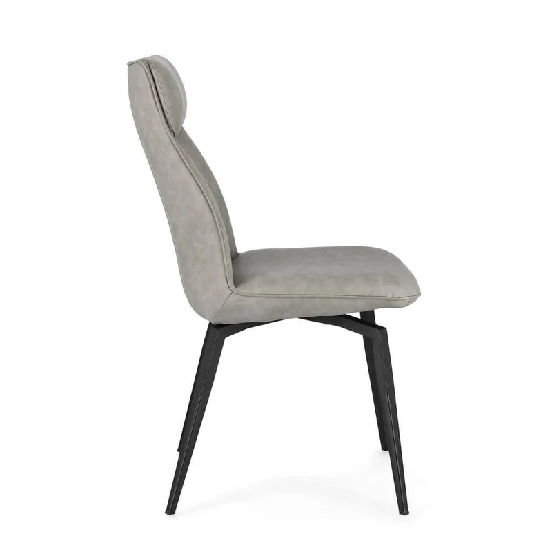 Set di 2 sedie da pranzo in similpelle con gambe in acciaio - MILES