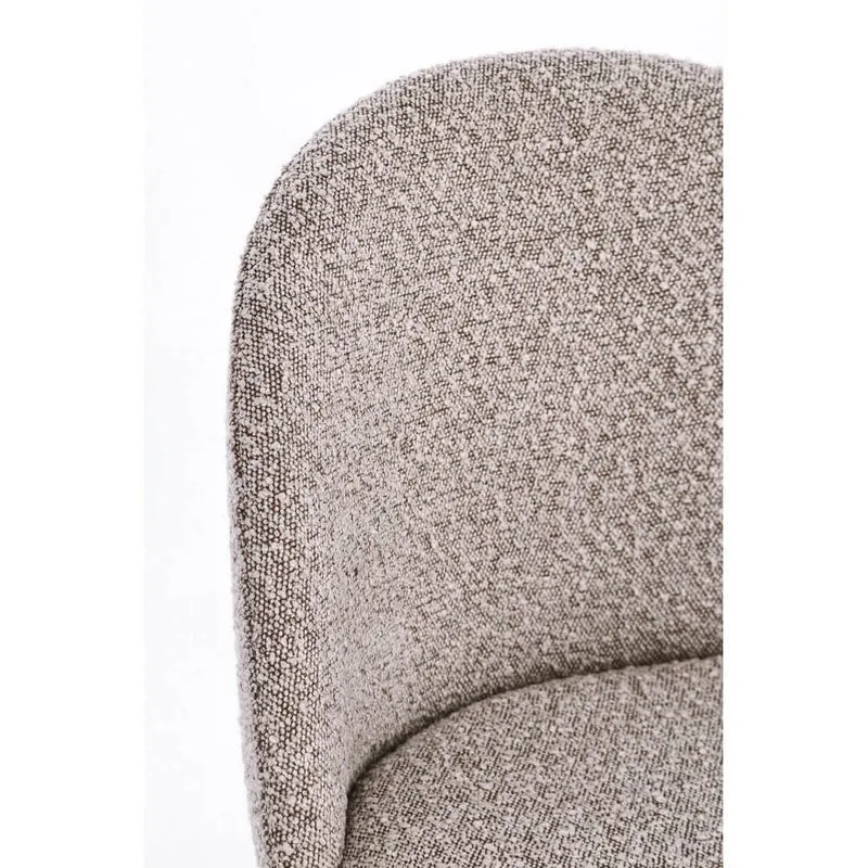 Set di 4 Sedie Imbottite in Tessuto Bouclé con Gambe in Acciaio - GABRI