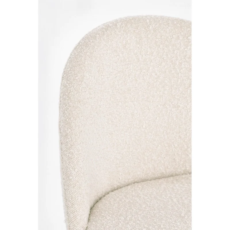 Set di 4 Sedie Imbottite in Tessuto Bouclé con Gambe in Acciaio - GABRI