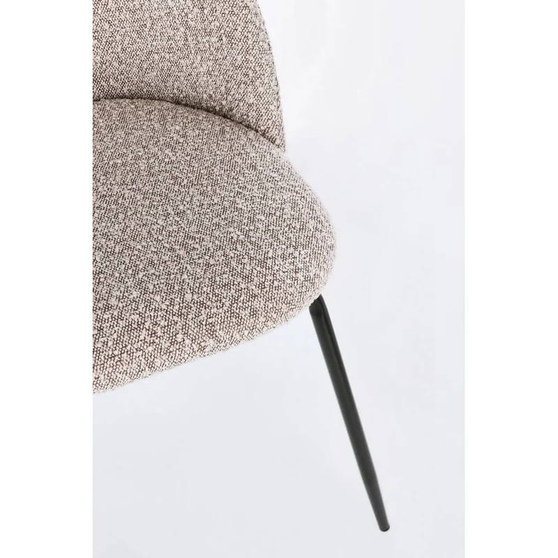 Set di 4 Sedie Imbottite in Tessuto Bouclé con Gambe in Acciaio - GABRI