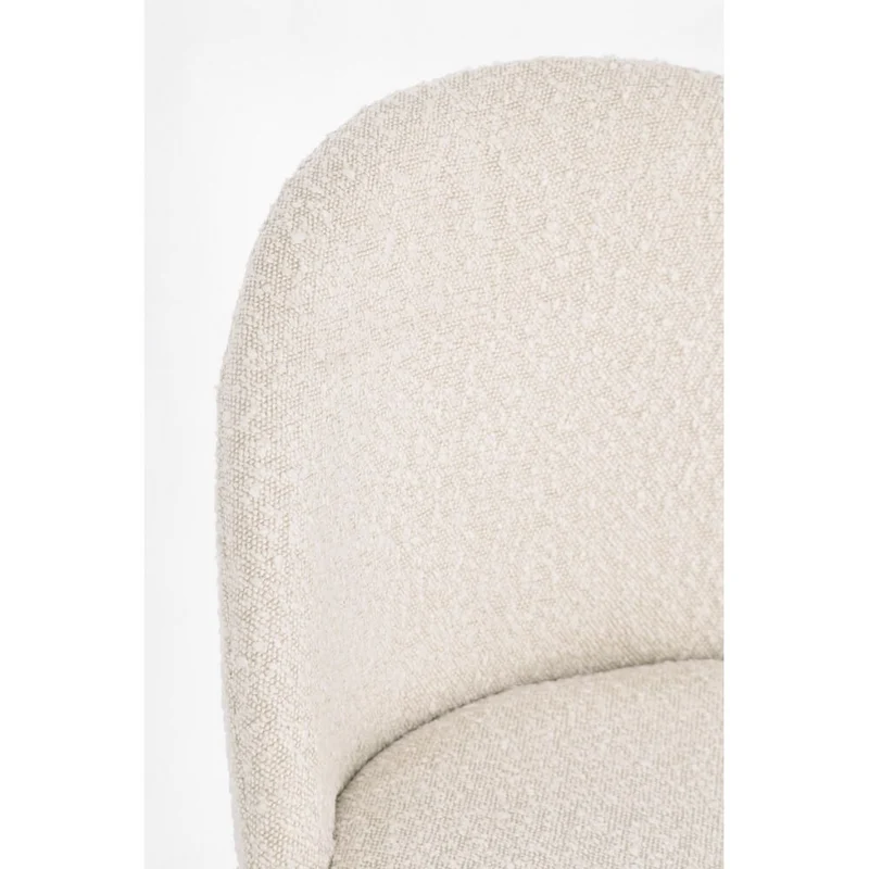 Set di 4 Sedie Imbottite in Tessuto Bouclé con Gambe in Acciaio - GABRI