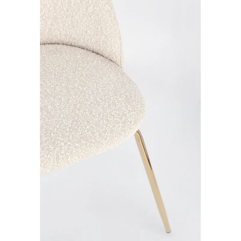 Set di 4 Sedie Imbottite in Tessuto Bouclé con Gambe in Acciaio - GABRI