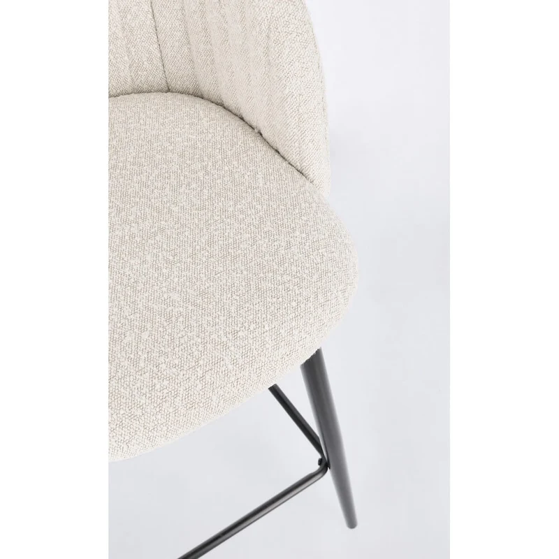 Set di 2 Sgabelli da Cucina Imbottiti in Tessuto Bouclé con Gambe in Acciaio - FELICIA