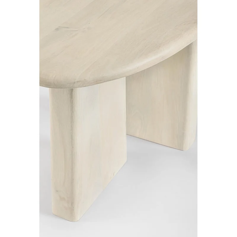 Tavolino in Legno di Mango Piano Ovale Finitura Naturale - ENIGMA