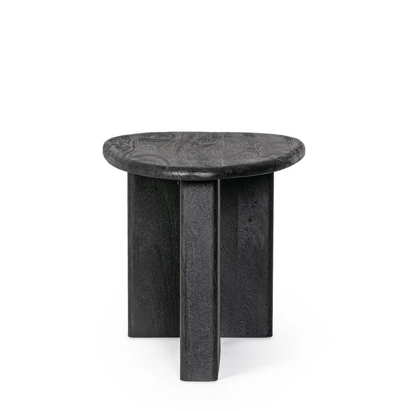Tavolino in Legno di Mango Piano Ovale Finitura Naturale - ENIGMA