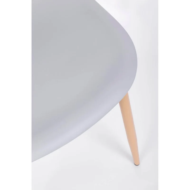 Set di 4 Sedie con Seduta in Polipropilene e Gambe in Acciaio Effetto Legno - MARISSA