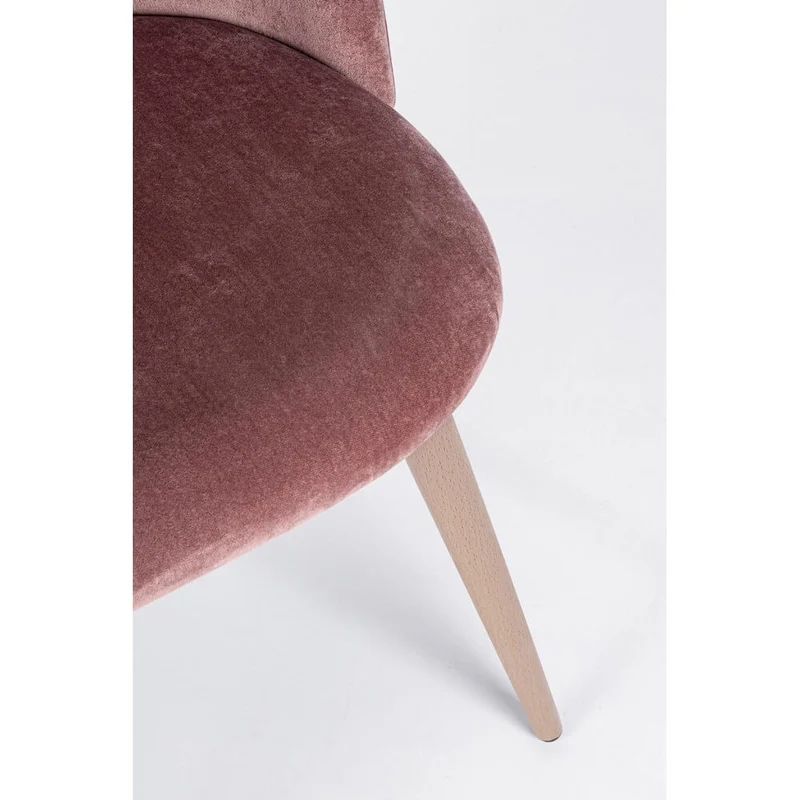 Set di 4 Sedie Imbottite in Velluto con Gambe Effetto Legno - MARINA