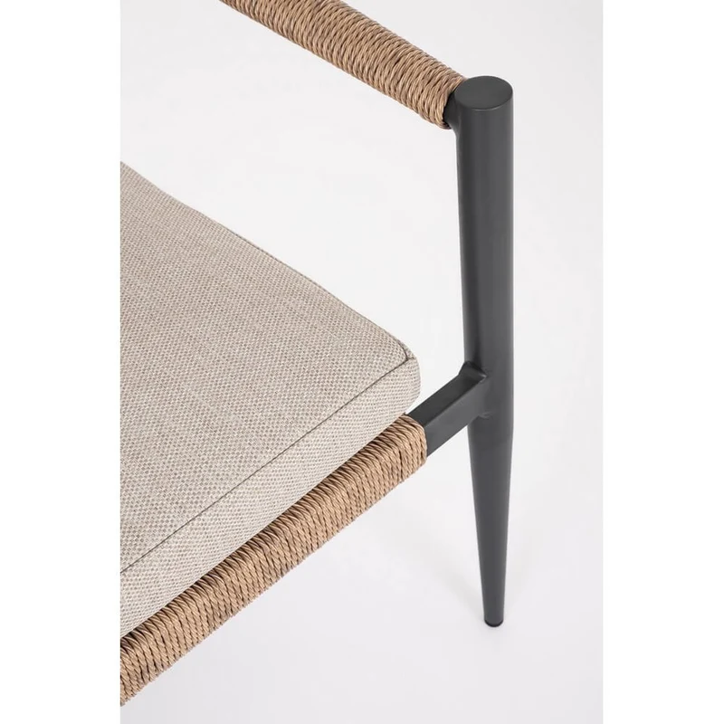 Salotto da Giardino 4 Pezzi con Cuscini in Alluminio e Fibra Sintetica Intrecciata - ELARIA