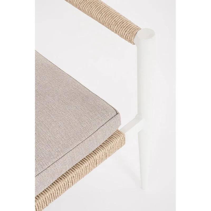 Salotto da Giardino 4 Pezzi con Cuscini in Alluminio e Fibra Sintetica Intrecciata - ELARIA