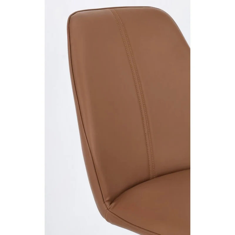 Set di 4 Sedie Imbottite in Similpelle con Gambe in Acciaio - LEO