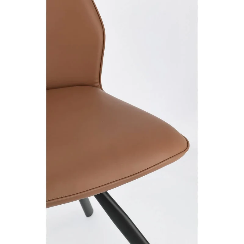 Set di 4 Sedie Imbottite in Similpelle con Gambe in Acciaio - LEO
