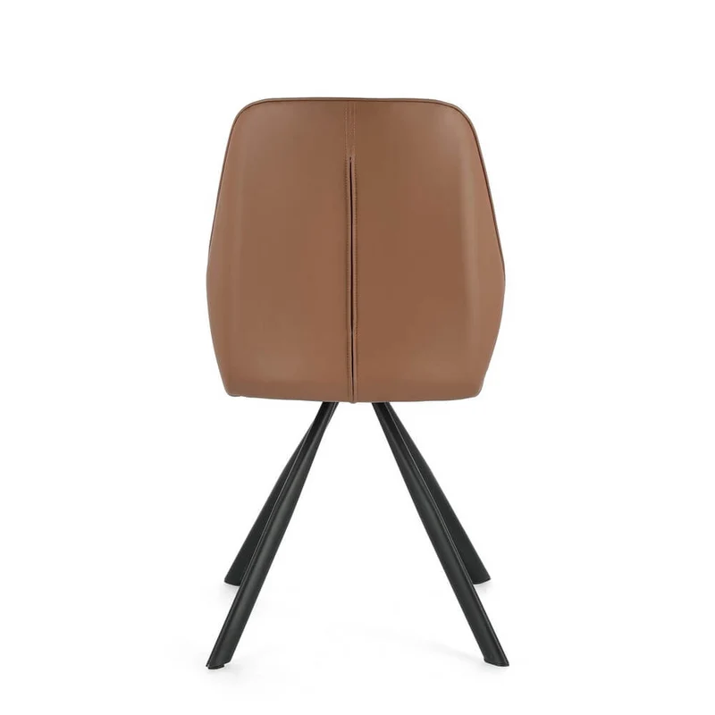 Set di 4 Sedie Imbottite in Similpelle con Gambe in Acciaio - LEO