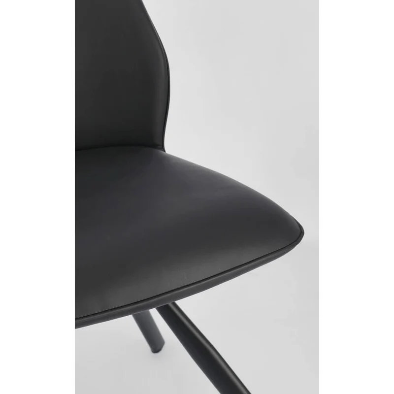 Set di 4 Sedie Imbottite in Similpelle con Gambe in Acciaio - LEO