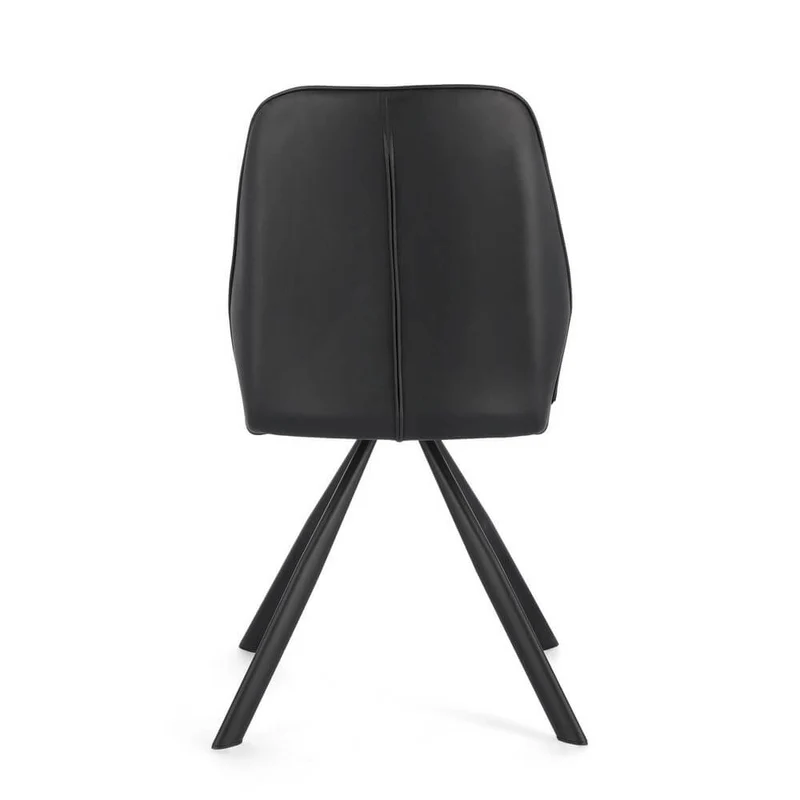 Set di 4 Sedie Imbottite in Similpelle con Gambe in Acciaio - LEO