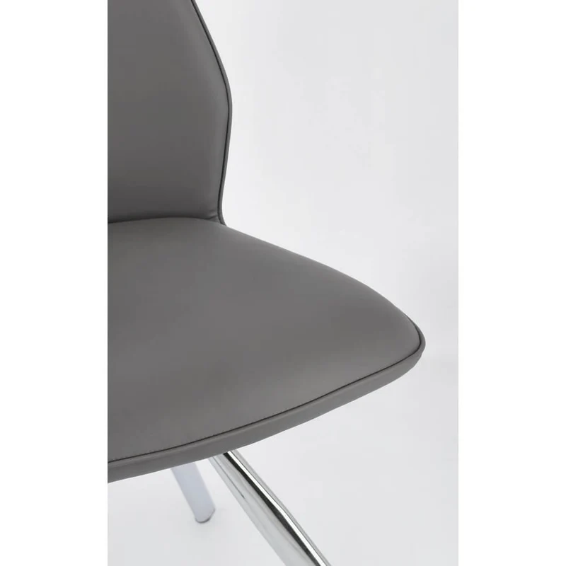 Set di 4 Sedie Imbottite in Similpelle con Gambe in Acciaio - LEO
