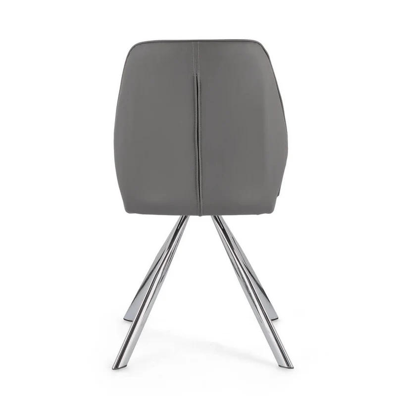 Set di 4 Sedie Imbottite in Similpelle con Gambe in Acciaio - LEO