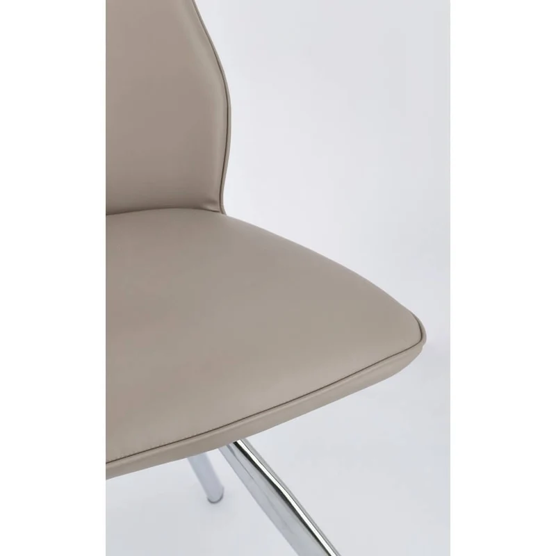 Set di 4 Sedie Imbottite in Similpelle con Gambe in Acciaio - LEO