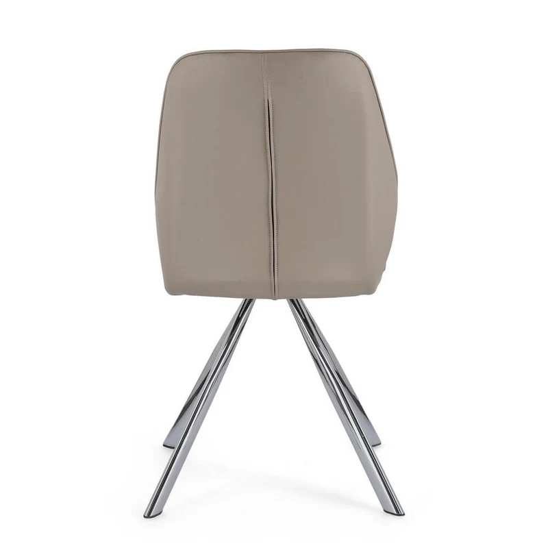 Set di 4 Sedie Imbottite in Similpelle con Gambe in Acciaio - LEO