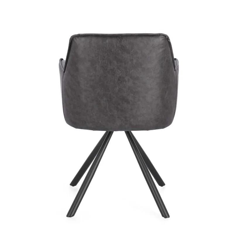 Set di 2 Sedie con Braccioli Girevoli in Similpelle con Gambe in Acciaio - LAVELLE