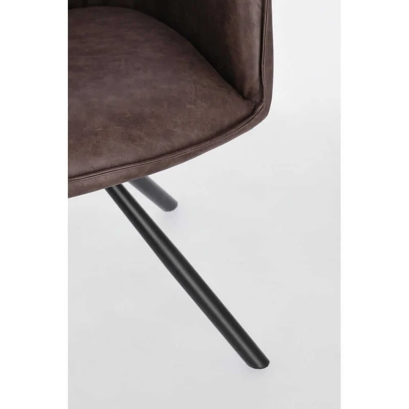 Set di 2 Sedie con Braccioli Girevoli in Similpelle con Gambe in Acciaio - LAVELLE