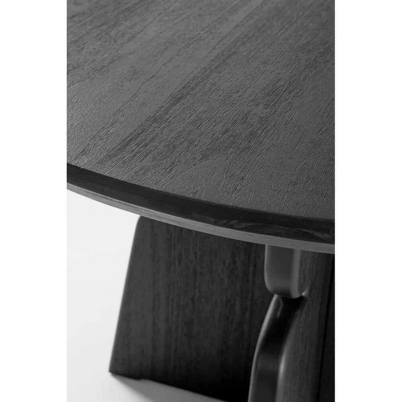 Tavolo da Pranzo Rotondo in Legno MDF Nero Diametro 120 cm - KINGDOM