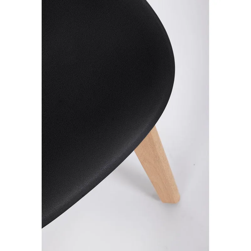 Set di 4 Sedie in Plastica con Gambe in Legno di Faggio Stile Nordico - JASMINE