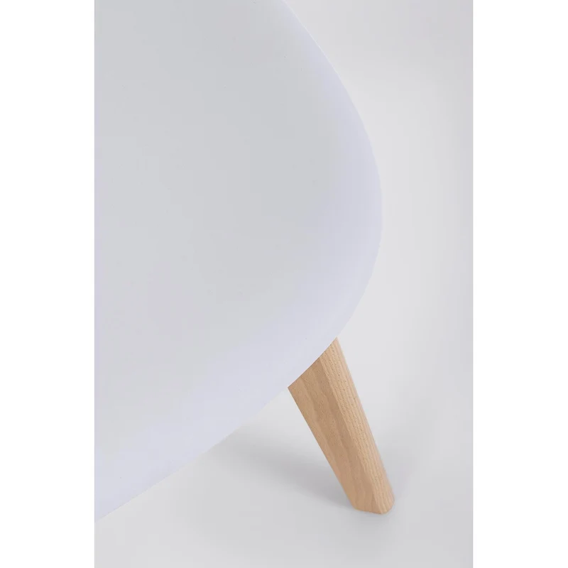 Set di 4 Sedie in Plastica con Gambe in Legno di Faggio Stile Nordico - JASMINE
