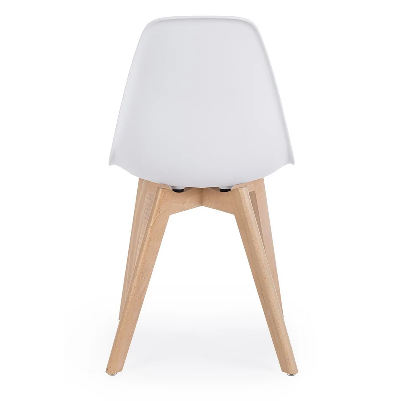 Set di 4 Sedie in Plastica con Gambe in Legno di Faggio Stile Nordico - JASMINE