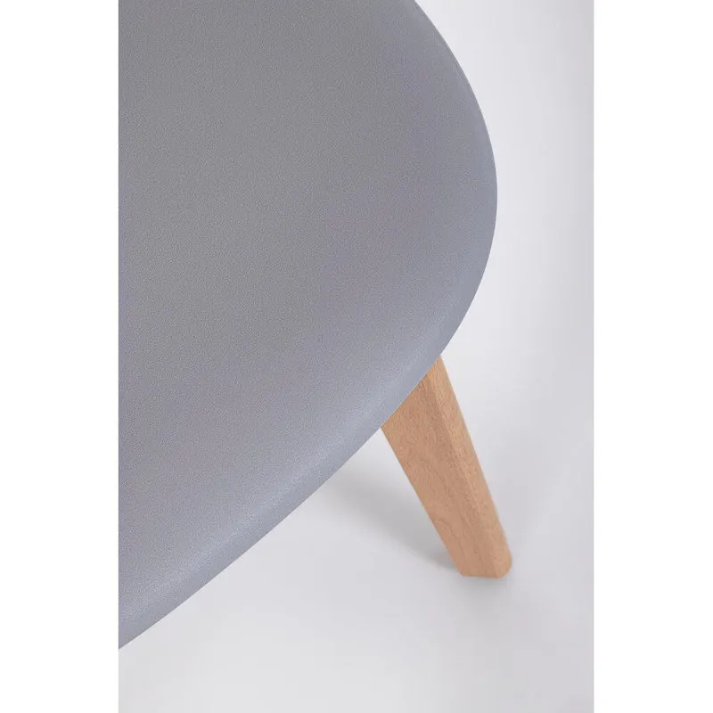 Set di 4 Sedie in Plastica con Gambe in Legno di Faggio Stile Nordico - JASMINE