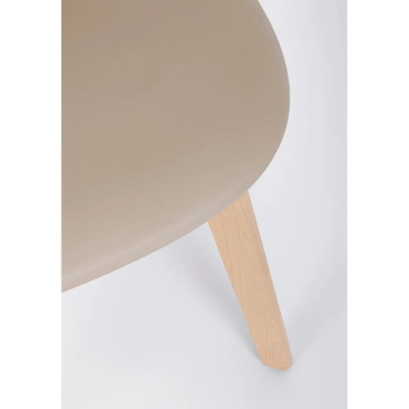 Set di 4 Sedie in Plastica con Gambe in Legno di Faggio Stile Nordico - JASMINE