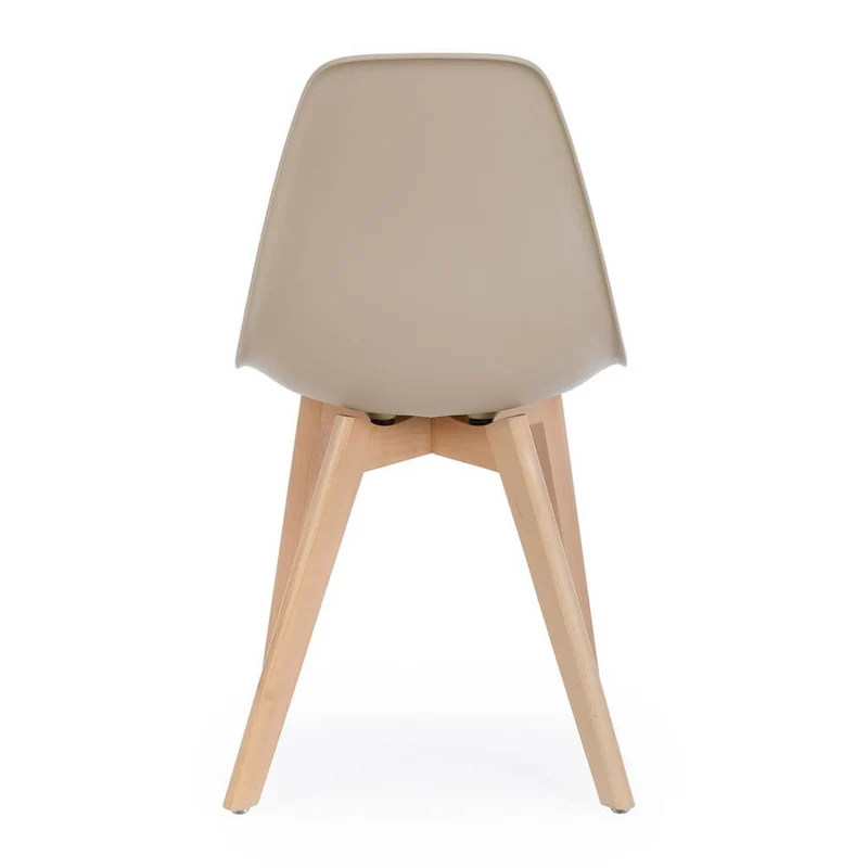 Set di 4 Sedie in Plastica con Gambe in Legno di Faggio Stile Nordico - JASMINE