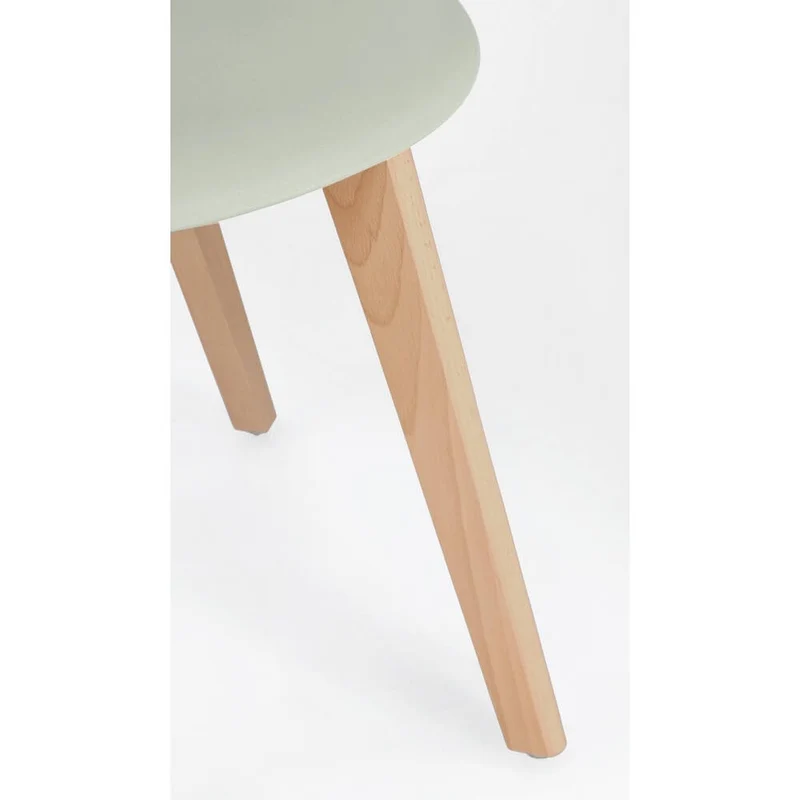 Set di 4 Sedie in Plastica con Gambe in Legno di Faggio Stile Nordico - JASMINE