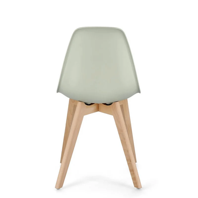 Set di 4 Sedie in Plastica con Gambe in Legno di Faggio Stile Nordico - JASMINE