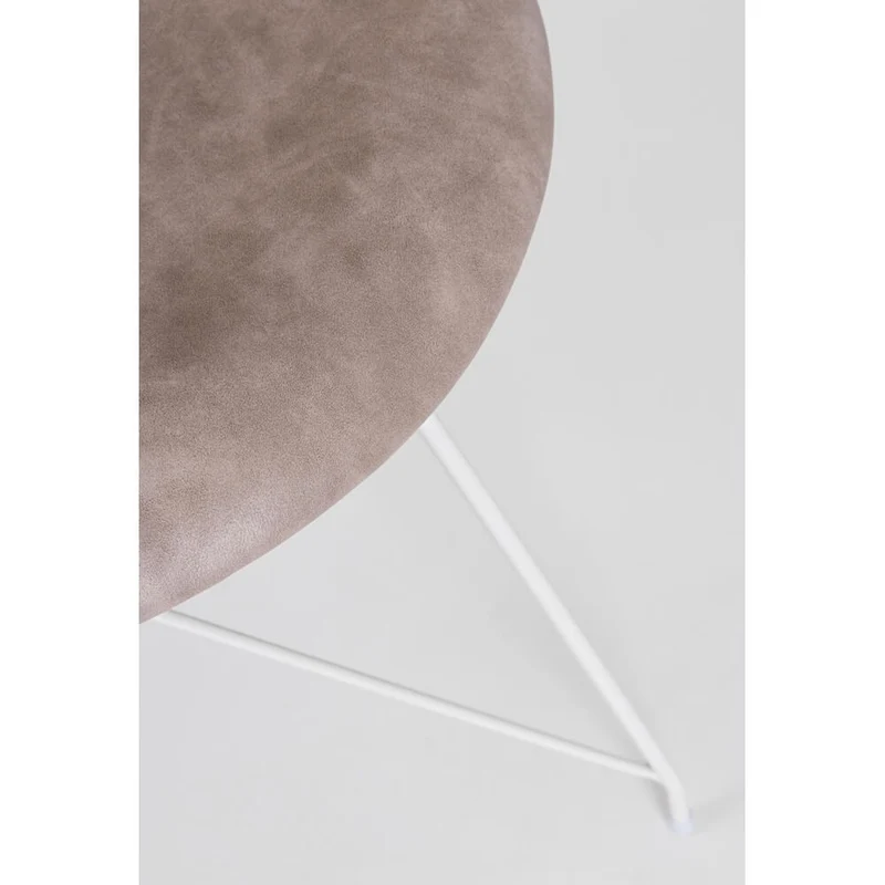 Set di 2 Sedie con Seduta in Similpelle e Gambe in Acciaio Bianco - IONA