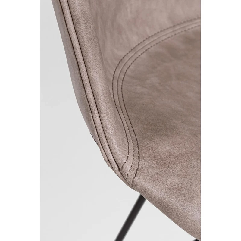 Set di 2 Sedie con Seduta in Similpelle e Gambe in Acciaio Bianco - IONA