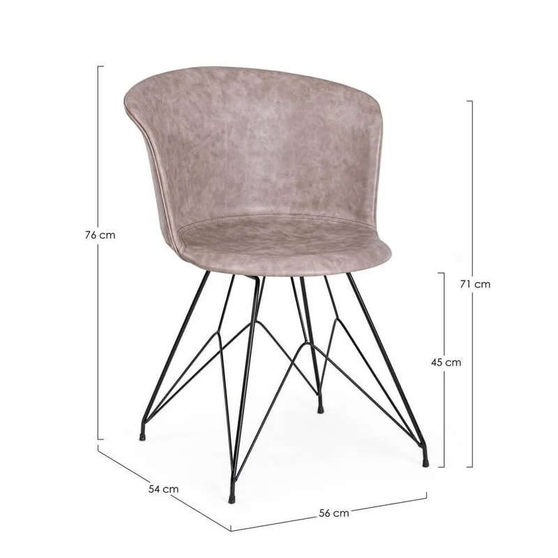 Set di 2 Sedie con Seduta in Similpelle e Gambe in Acciaio Bianco - IONA