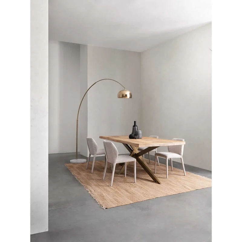 Set di 2 Sedie Imbottite in Tessuto con Gambe in Acciaio - HAZEL