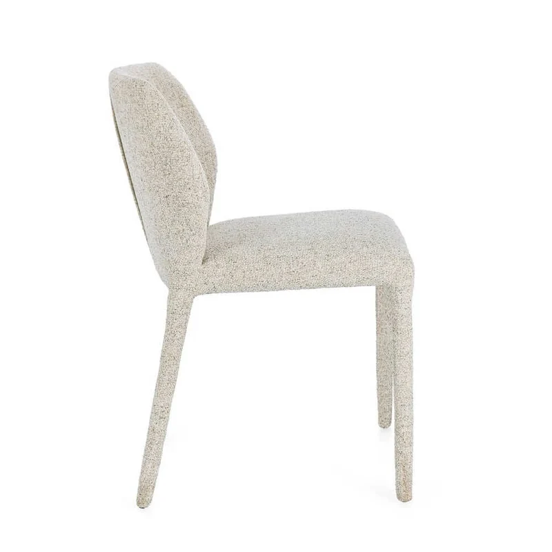 Set di 2 Sedie Imbottite in Tessuto con Gambe in Acciaio - HAZEL