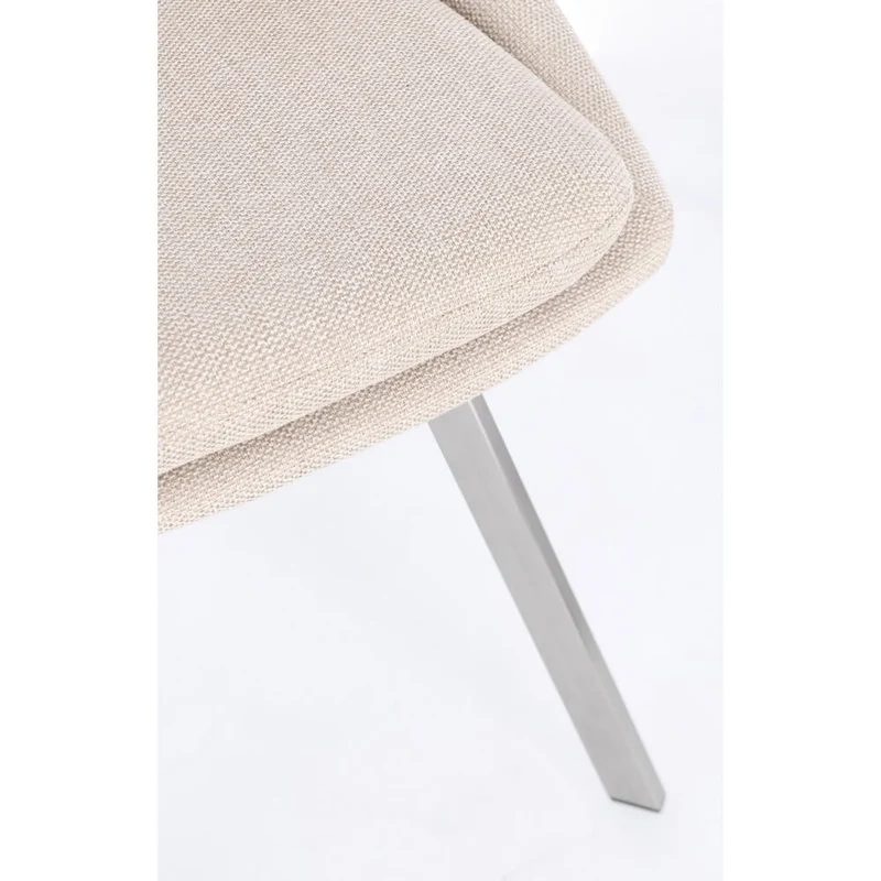 Set di 2 Sedie Imbottite in Tessuto con Gambe in Acciaio - GRIFFIN