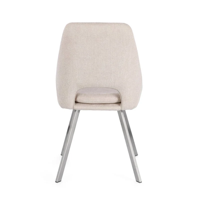 Set di 2 Sedie Imbottite in Tessuto con Gambe in Acciaio - GRIFFIN