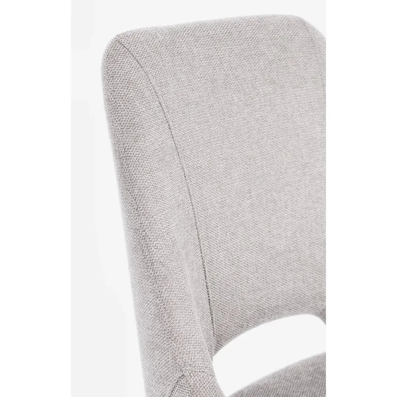 Set di 2 Sedie Imbottite in Tessuto con Gambe in Acciaio - GRIFFIN