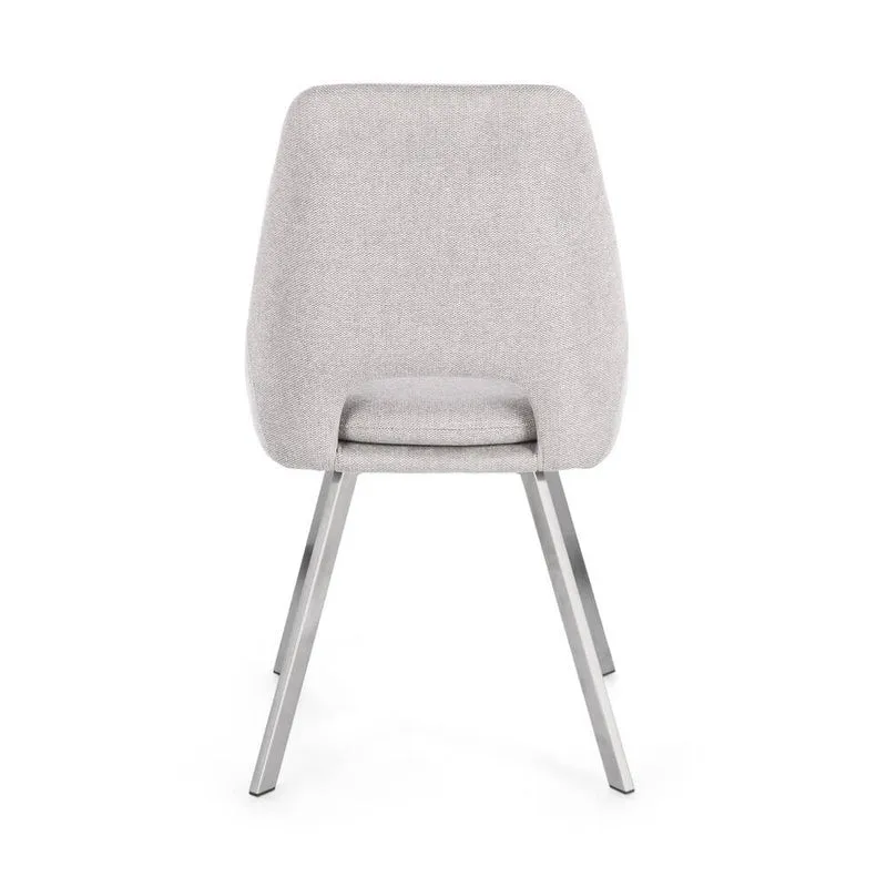 Set di 2 Sedie Imbottite in Tessuto con Gambe in Acciaio - GRIFFIN